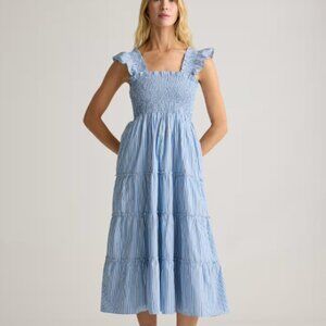 Quince Light Blue Striped Maxi Dress